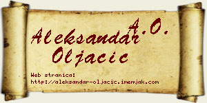 Aleksandar Oljačić vizit kartica